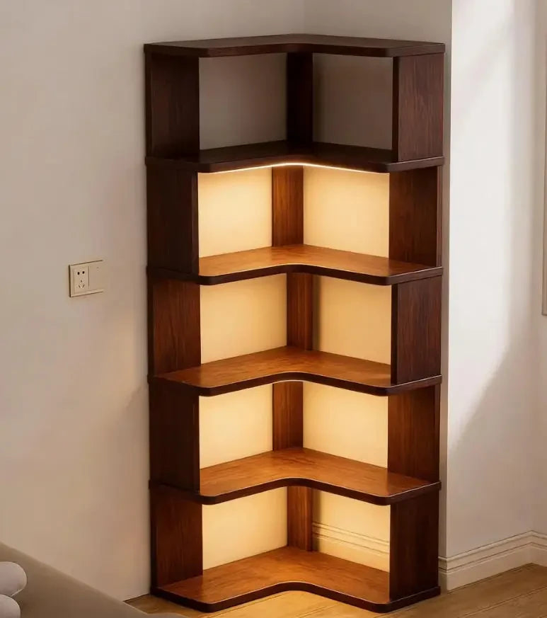 Solid Wood Corner Storage Shelf