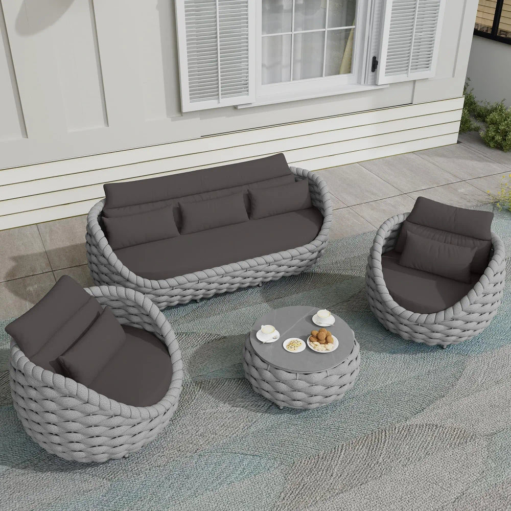Outdoor Wicker Conversation Set