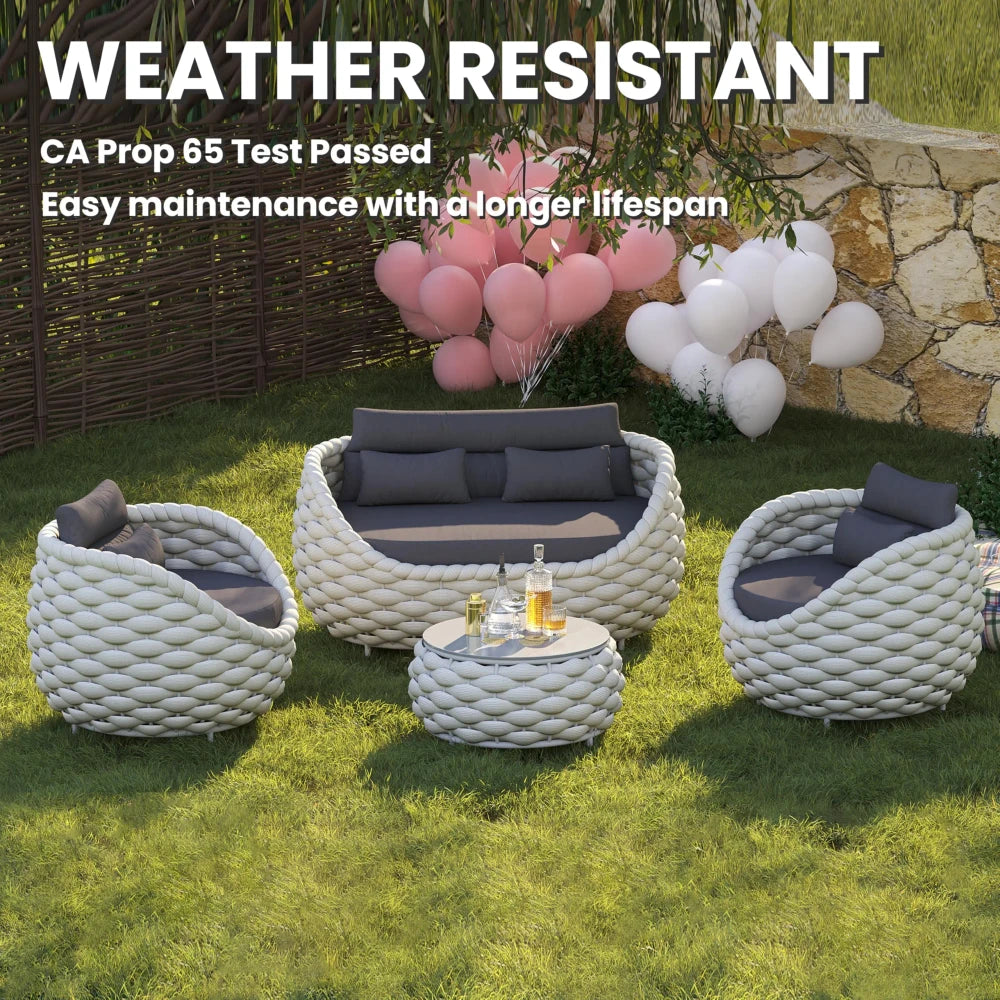 Outdoor Wicker Conversation Set
