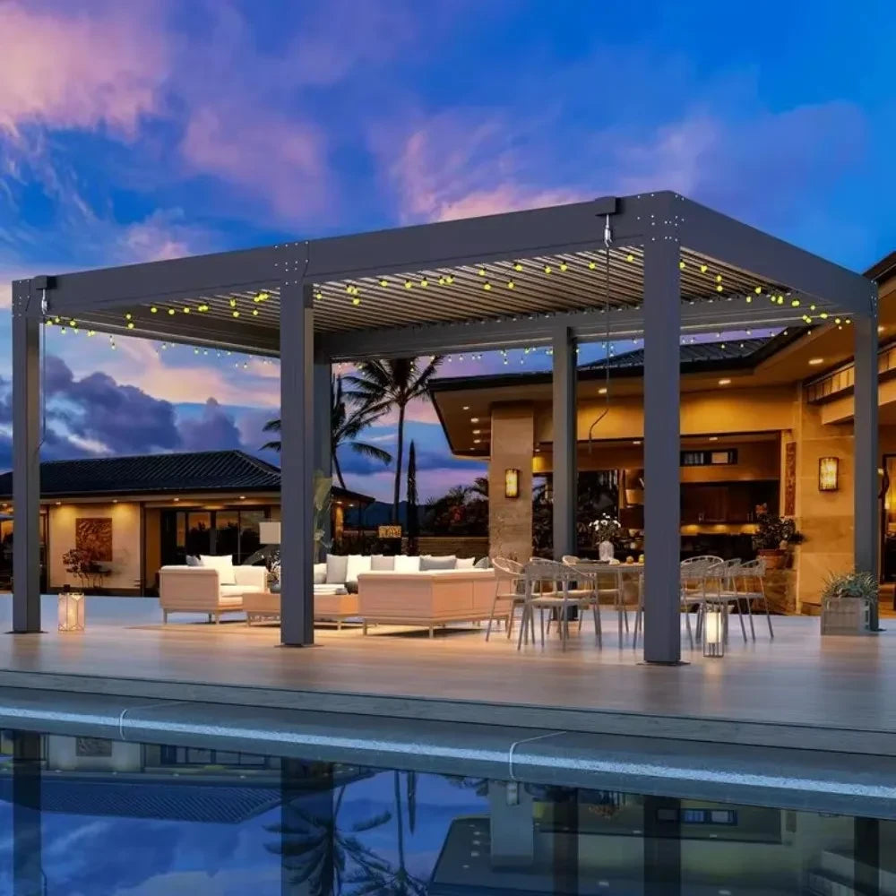Motorisierte Aluminium-Gartenpergola