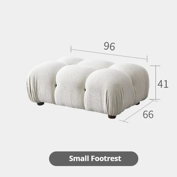 Minimalist Cream Teddy Fabric Modular Sofa