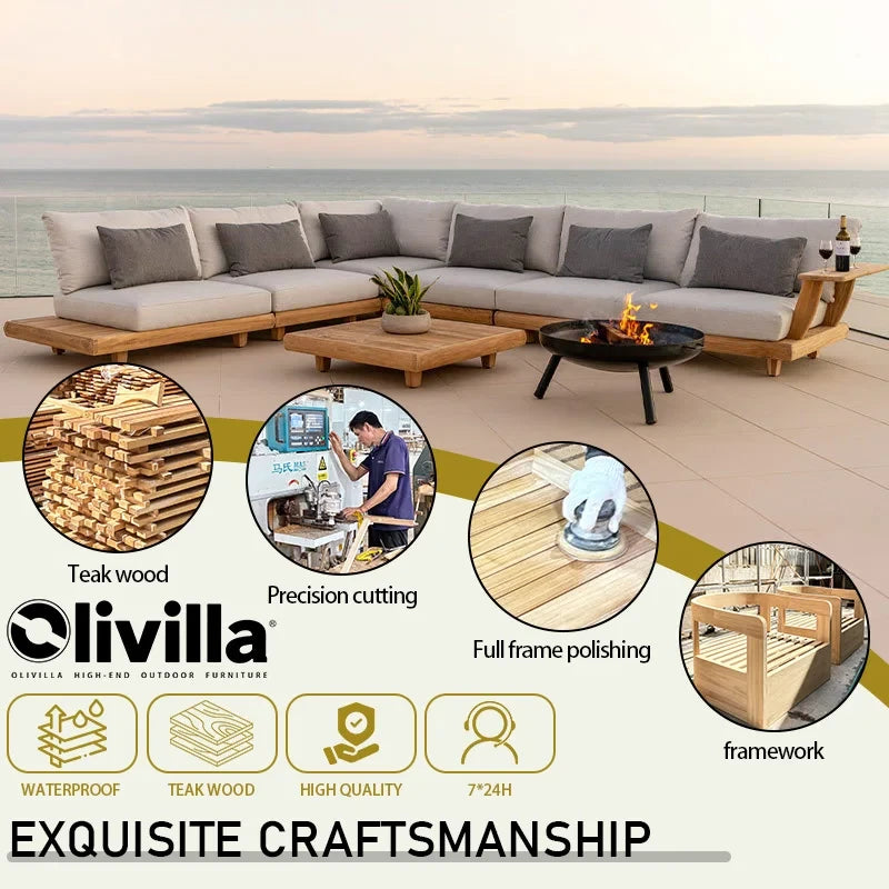 Outdoor Wooden Garden Sofa
