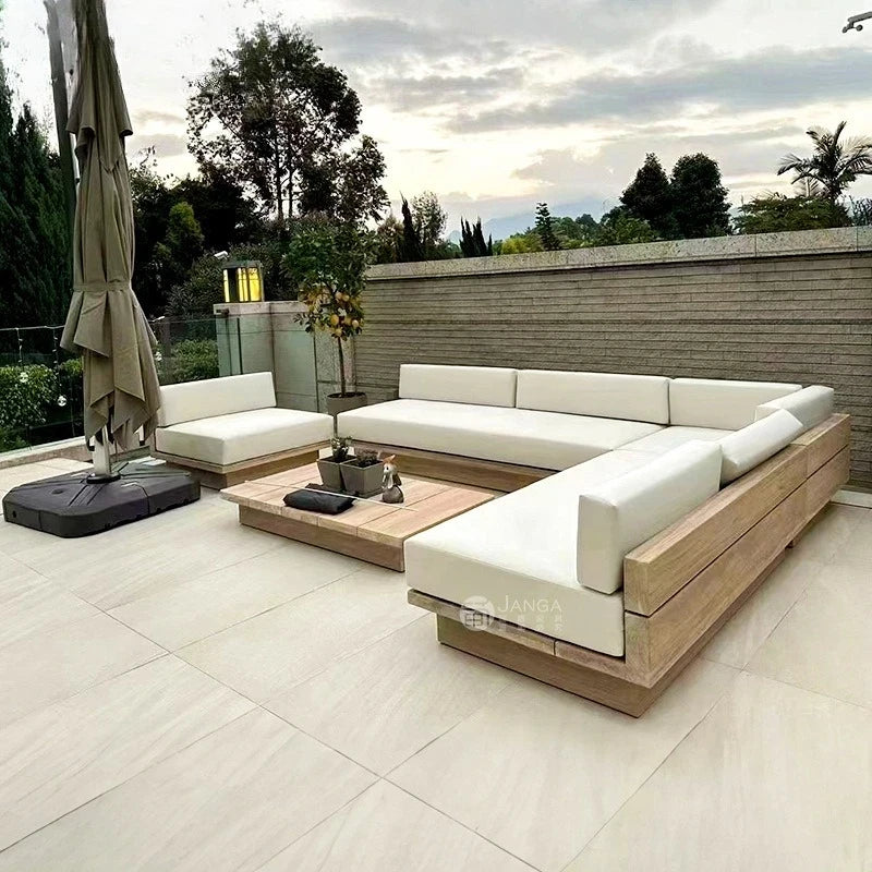 Solid Wood Outdoor Sofa