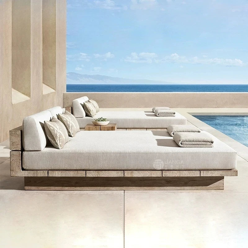 Solid Wood Outdoor Sofa