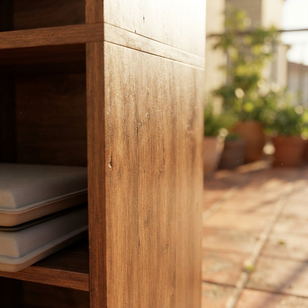 Solid Wood Balcony Storage Cabinet