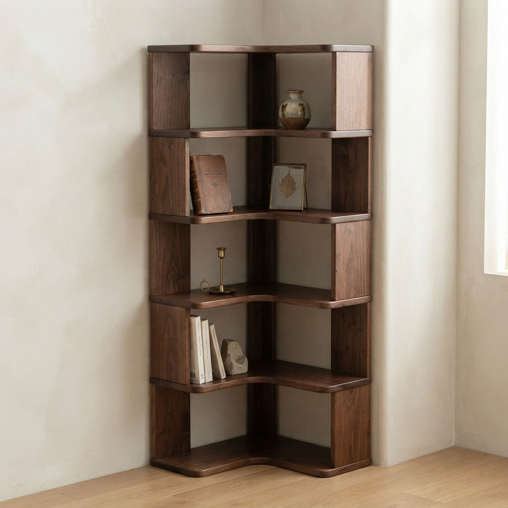 Solid Wood Corner Storage Shelf