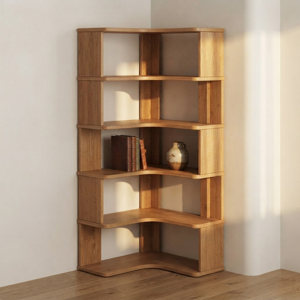 Solid Wood Corner Storage Shelf