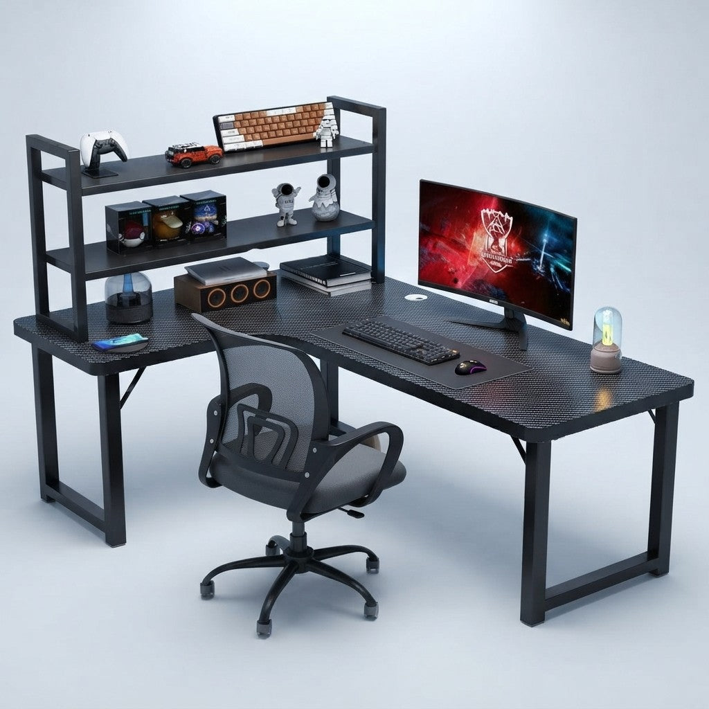 Adjustable Wooden Corner Computer Desk