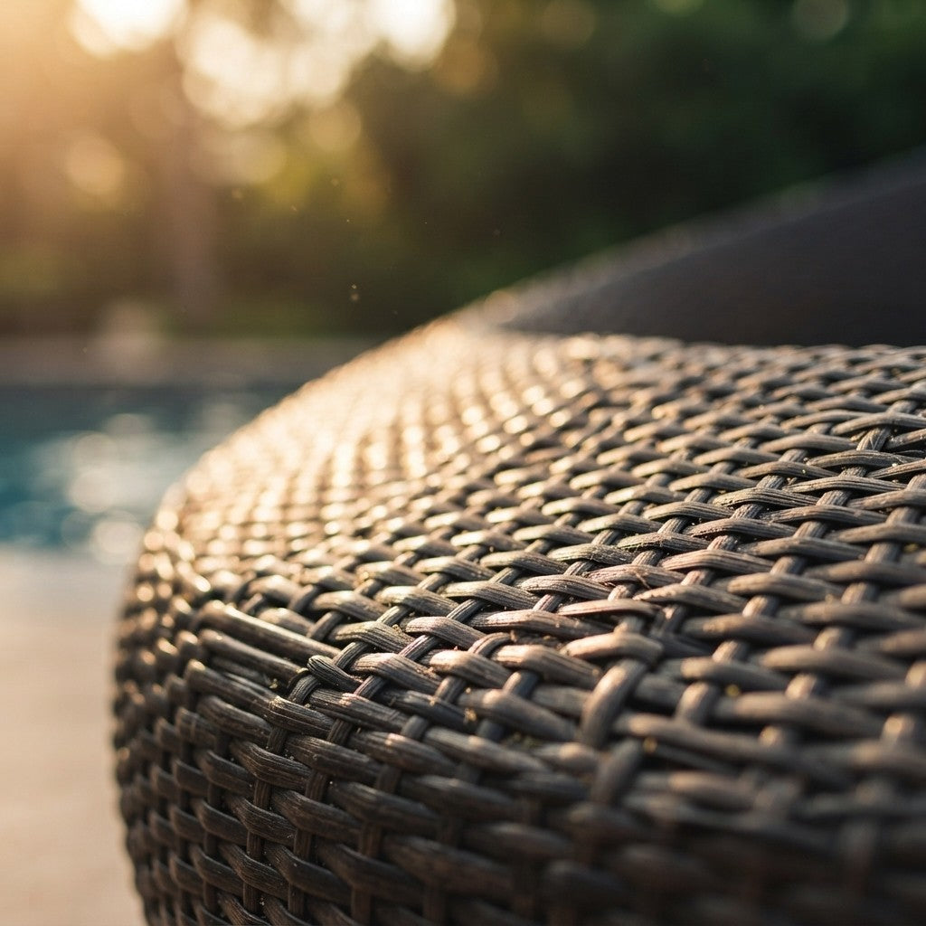 Modern Wicker Round Daybed with Canopy