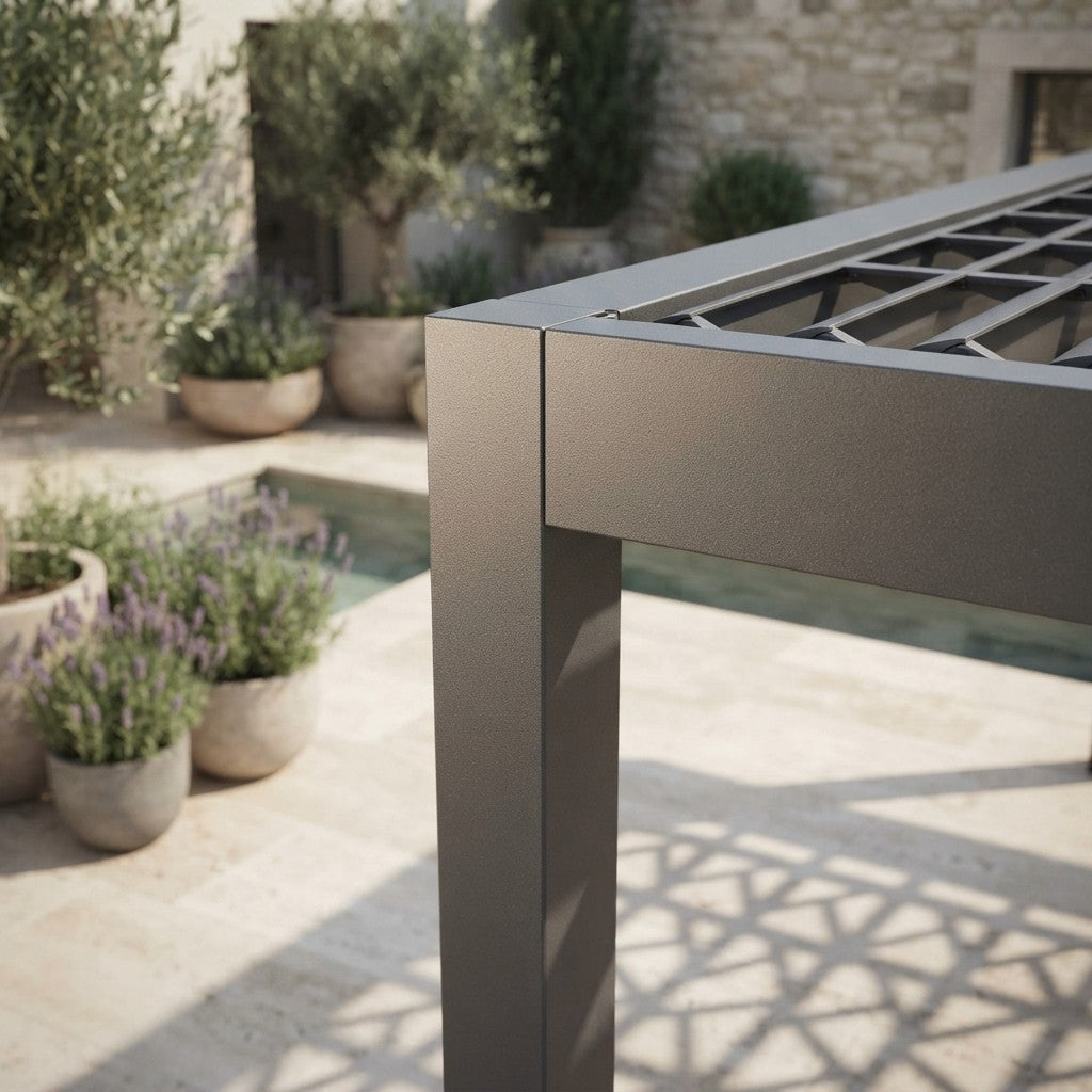 Motorisierte Aluminium-Gartenpergola