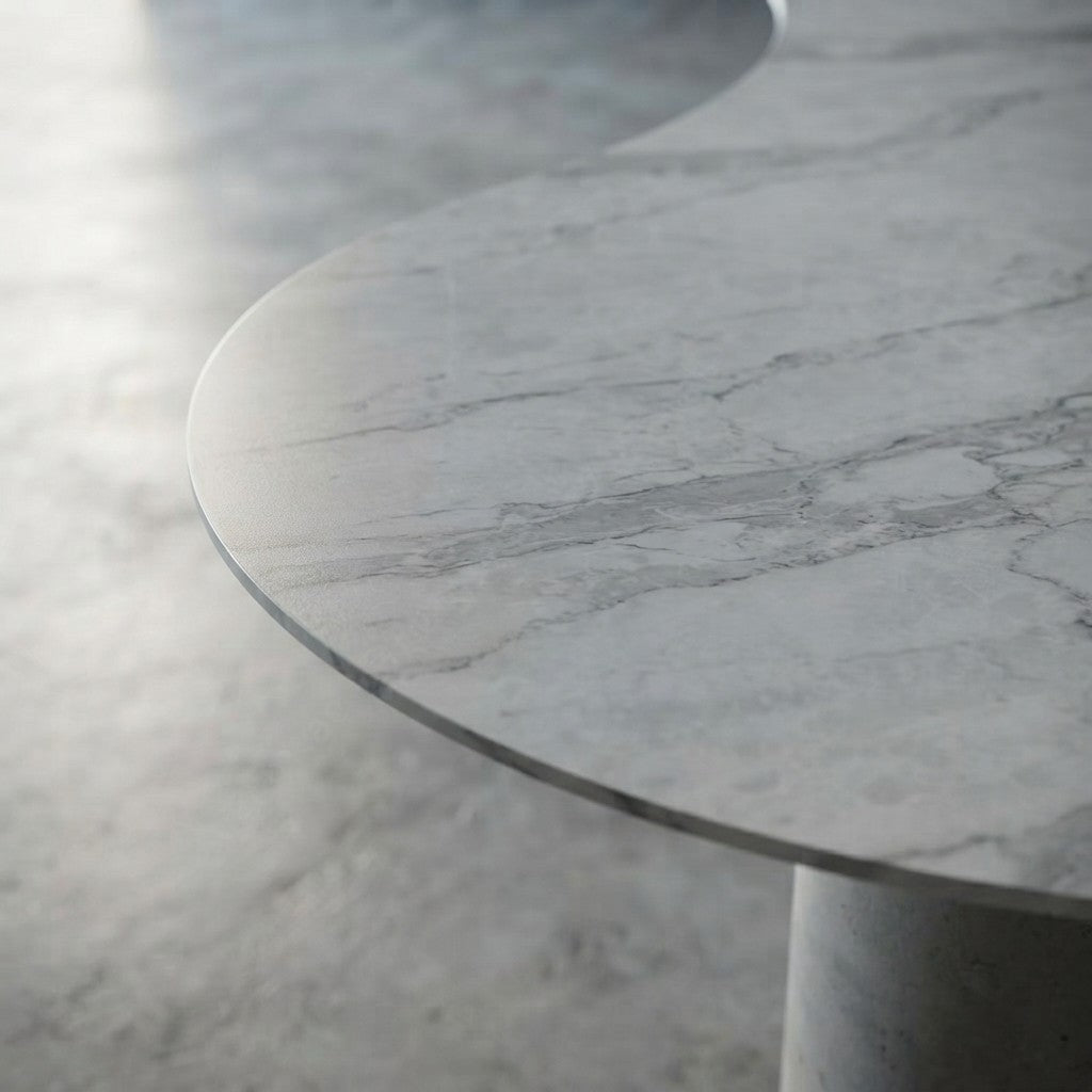 Modern Kidney-Shaped Sintered Stone Desk